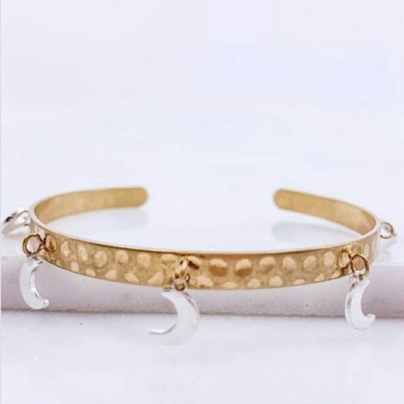 Moon Charm Hammered Bangles🌙 - Picture 3 of 3